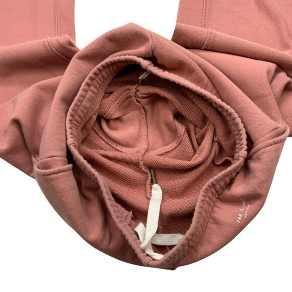Rag and Bone City Terry Sweatpant Jogger M Mauved Out Pink Logo Pull On Hi-Rise - Picture 7 of 13